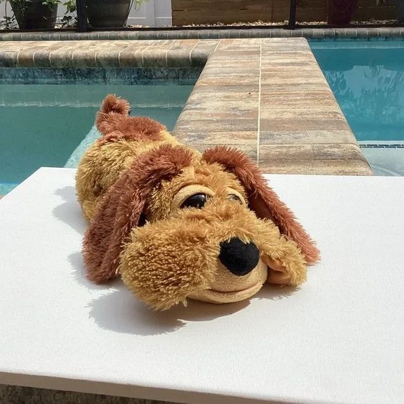 Gundfun Droopy Snoring Dog Plush 14" Long Light Brown Hanging Jowls Stuffed Toy - Picture 6 of 7